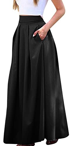 Kobilee Gonna Pantalone Donna Lana Casual Gonna Plissettata Midi Curvy Gonna Invernale Vita Alta Elegante Gonna Pantalone Maglia Elasticizzata Gonna Lunga Taglie Forti
