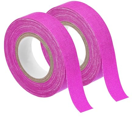 sourcing map 2 Rollos de Cinta Adhesiva de Tela de Gaffers Neon, 0.6 pulgadas x 32.8 pies Cinta que Brilla en la Oscuridad Cinta Adhesiva Fluorescente Luz Negra, Morado