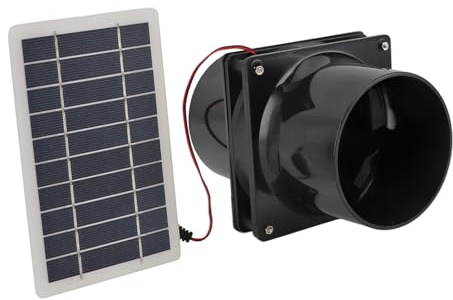 10 W 12 V Solarpanel-Lüfter-Set, Rundes Rohr, Solarbetriebener Abluftventilator, ABS-Solar-Ventilatoren für Hühnerstall, Haustierhaus, Gewächshaus