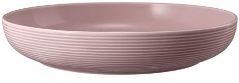 Seltmann Weiden Beat Color Glaze Foodbowl | 28 cm | Schale für Desserts, Suppen und Salate | Rillen-Relief | Porzellan | Altrosa