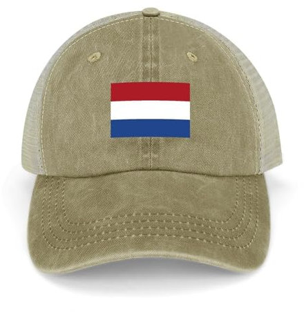 Yelolyio Outdoor Cap Herren Mesh Back Ballcap Niederlande Nationalflagge Baumwolle Caps Niederlande Caps Baseballmützen Angeln Hüte Mesh Caps Outdoor Sport Caps Khaki, khaki, 1-5