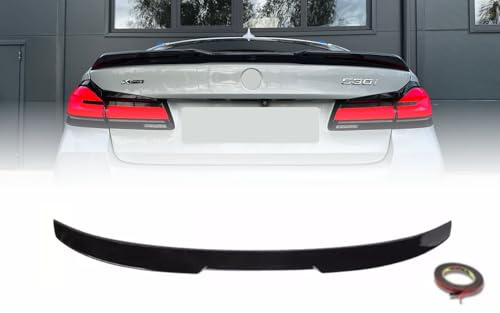 MpTuned Heckspoiler passend für 5er G30 Limousine 2017–2023, Spoiler Lippe Kofferraum CS Stil, ABS Kunststoff, Schwarz Glänzend, Sport Design, Einfache Installation