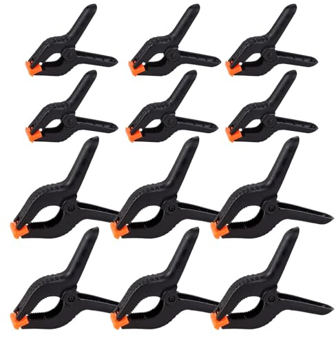 JJWNMLL 12Pcs Nylon Spring Clamps 4+6inch, Plastic Heavy Duty Spring Clips