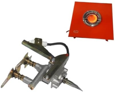 FRAOMHFW Gas Burner Parts Infrared Burner For Stove Double Tube Side Gas Inlet Gas Cooker Burner Accessories(H)