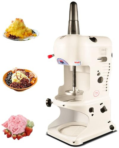 Naturalpowev Macchina per Ghiaccio tritato, Macchina per Granita, Macchina per Granita, Palline di Neve, Cocktail e Altro, Facile da Realizzare con sciroppo per Granita a casa,White