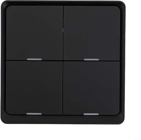 Honseadek 4-Gang-Szenenschalter, für Tuya, für ZigBee Smart Scene Switch Druckknopf-Steuerung, drahtloser Smart-Szenenschalter für ZigBee und für Tuya-Steuerung (schwarz)