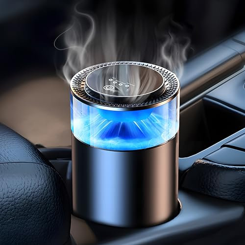 Smart Waterfall-Inspired Car Air Freshener Electric Diffuser with 2 French Perfumes (Colognee + Oceann), Auto ON/OFF, Ultrasonic Atomizer, 4 Modes, Rechargeable Battery, Fragrance Lasts YWK-1