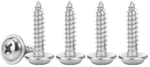 Drenky M3x10mm Phillips Pan Head With Washer M3 Small 304 Stainless Steel Screws 50 Pcs Multi-Purpose Screw for Wood, DIY & Construction Hardware