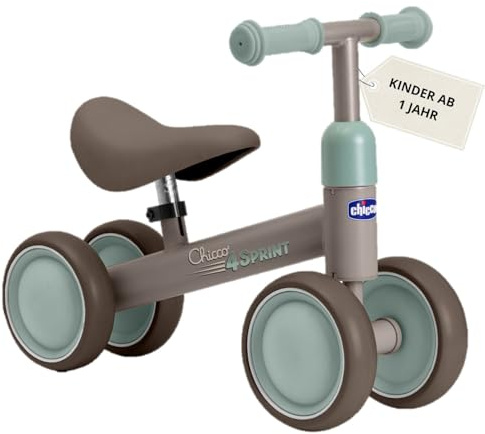 Chicco Draisienne Vélo Bebé 1 an sans Pédales, pour Enfants, Conduite Souple, Roues en Caoutchouc, siège Souple antidérapant, poignées antidérapantes, 1-3 Ans, Max 20 kg, Beige