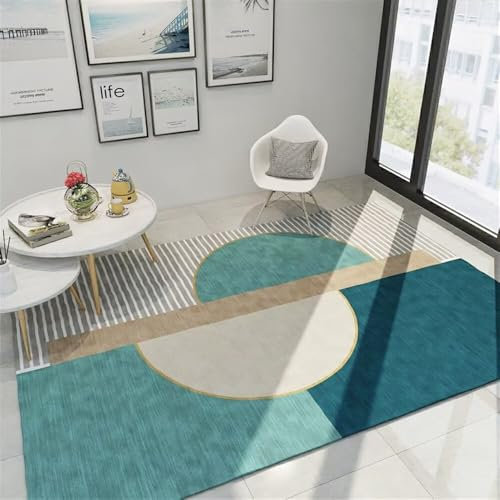 RUGMRZ Outdoor Teppich Terasse 160x200CM blau Rutschfester kinderzimmer teppiche Grauer moderner Zimmer Teppichen wohnzimmercouch teppichmatte