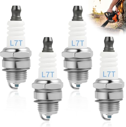 Bougie d'allumage L7T universelles de rechange pour moteurs à 2 temps, Compatible avec NGK BPMR7A L7T et Champion CJ8 RCJ6Y RCJ7Y et Plus de Bougies Allumage, Lot de 4