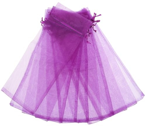 MOTHNUR 10 Stück Transparente Organza weinflaschenhüllen mit Satinzugband Dekorative Geschenkverpackung für Weinflaschen Edle Geschenkbeutel für Partys und Feiern