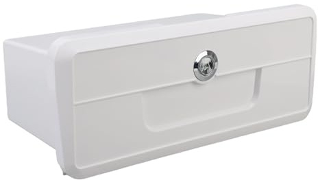 Garsent Ablagefach für Boote, Verdecktes Knopfschloss, ABS in Marinequalität für Segelboote und Wohnmobile (White)