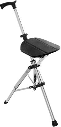 Klappbarer Gehstock mit Sitz, 12CM Tragbarer Gehstock Klappbar, Sitzstock für Erwachsene und Senioren Maximale Belastung 120 kg für Outdoor-Reisen