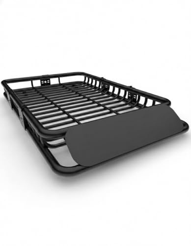 Garvee Roof Rack Basket, 116.8x91.4x11.4cm Universal Rooftop Cargo Carrier with Extension, 90kg Capacity Heavy-duty Steel Car Top Luggage Holder for Car, SUV, Truck, Pick Up