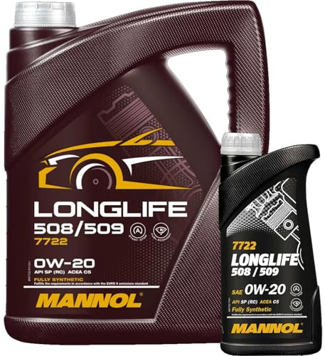 1x5+1x1L Mannol 7722 Longlife 0W20 | 1x5+1x1L MN7722 Mannol LL IV 508/509.00 0W20, Mannol 7722 Longlife 508/509 0W-20