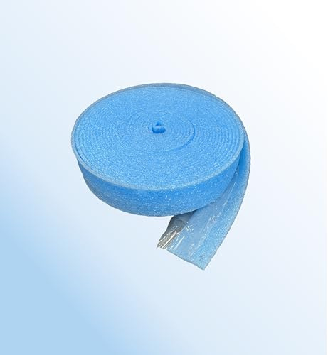 1 Rolle Randdämmstreifen mit Folie für Estrich / blau / verschiedene Größen: 10 mm x 120mm /10 mm x 150mm x 25m / 8mm x 150 mm / auf der Rolle 25 bzw. 50m (10mm x 120mm x 25m)