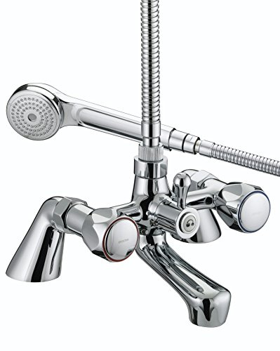 Bristan Club Bathroom Taps, Chrome Pillar Bath Shower Mixer tap | VAC PBSM C MT, Matching basin taps available