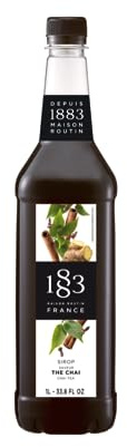 1883 Maison Routin Premium Chai Tea Syrup for Coffee & Cocktails - Vegan-Friendly, Allergen-Free, No Preservatives - 1L PET Bottle