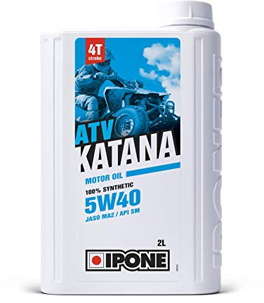IPONE - Huile Quad 4 Temps 5W40- KATANA ATV - 100% Synthétique à base Esters – Compétitions de Quad ou Conduite Sportive en Tout-Terrain - Meilleures performances Moteur - 2L