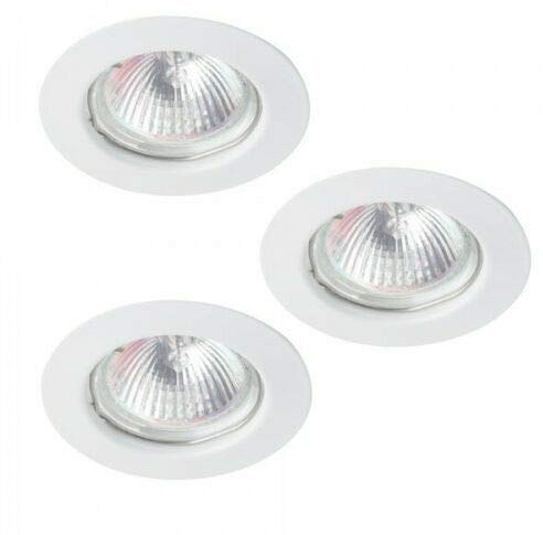 LITECRAFT Recessed Downlights GU5.3 Fixed Spotlight in White - 3 Pack Clearance