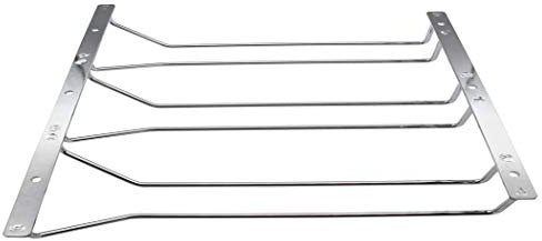 Abcsea Porte-Verres à vin 3 rangées, Porte-Verre à Pied Suspendu Fini Chrome,Support de Verre à vin de 30cm pour Bar ou Cuisine