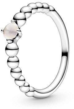 Pandora Sterling silver ring with light misty rose crystal