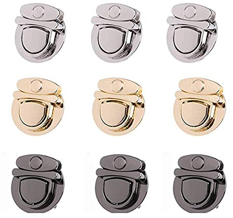 Anme 9 Wallet Twist Lock-Schlösser, Verschluss für Lederhandtaschen, Brieftaschen, Handtaschen, Sammelalben, Kunsthandwerk, DIY-Projekte