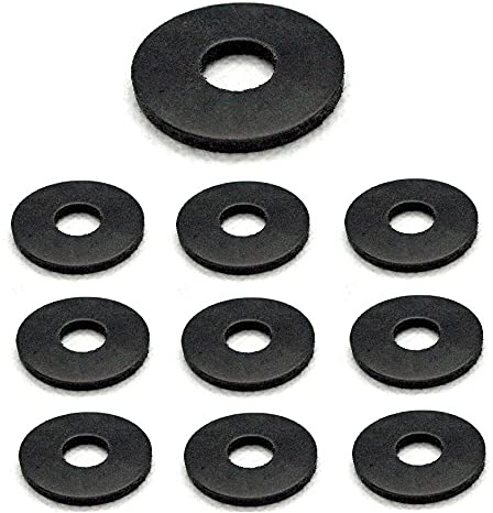 TERF® Lot de 10 rondelles de carrossier en caoutchouc noir - M8 - Dimensions : 8 mm de diamètre intérieur (trou) x 25 mm de diamètre extérieur x 2 mm d'épaisseur