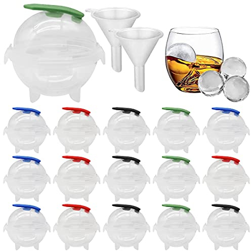 Isformar, RoadLoo 16 stycken isbollformar återanvändbara isbitar bricka set med gigantiska runda isbitar för whiskycocktail whisky andra drycker babymat