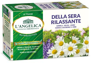L'Angelica, Tisana Funzionale Calmante e Rilassante per Dormire a Base di Camomilla e Passiflora, Tisane con Effetto Distensivo, Vegan, 10 Confezioni da 20 Filtri Ciascuna