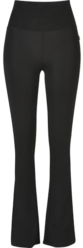 Urban Classics Ladies Organic Stretch Jersey Bootcut Leggings Donna Leggings Nero