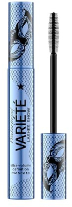 Eveline Cosmetics Variete Mascara Waterproof con Spazzola in Silicone di Precisione - Volume Drammatico, Allungante e Infoltente in Confezione Blu Ipnotica - Vegano, Senza Grumi né Sbavature, 10ml