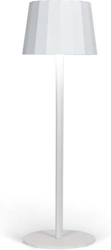 Wilmà Classic Lampada da Tavolo Design Senza Fili Impermeabile IP54 in Alluminio Autonomia 23 Ore, Lampada Dimmerabile Led Senza Fili Ricaricabile con Touch Control, 5200 mAh (Bianco)