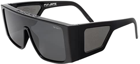 Black Flys Fly Jefe Z87+ - Gafas de sol de seguridad (negro brillante con lente polarizada ahumada)