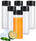 BLMHTWO 6 botellas de plástico para jugo, 300 ml, reutilizable, con tapas de sellado de manipulación, botella transparente para batidos, contenedor de bebidas PET para leche, jugo de frutas y verduras