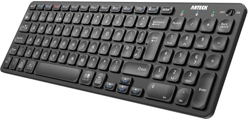 Arteck HB305-2 Universal Multi-Device Bluetooth Keyboard Ultra Compact Wireless Bluetooth Keyboard with Media Hotkeys for Windows iOS iPad OS Android Computer Desktop Laptop Surface Tablet Smartphone