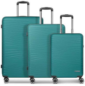 Franky Dallas 3.0 Hartschalen-Trolley mit 4 Rollen Koffer Set 3 Teilig | Ausgestattet mit TSA-Schloss, Dehnfalte, Leicht | Carry on Luggage für Männer-Frauen - Ideal für Flug-Geschäftsreisen