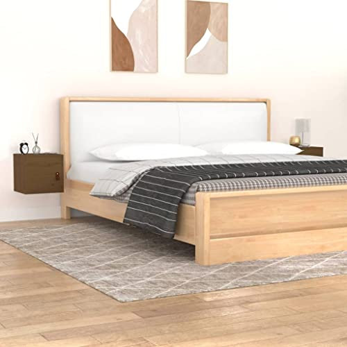 DYRJDJWIDHW garderobenleiste,flurgarderobe,gaderobe,Wandschränke 2 STK. Honigbraun 31,5x30x30 cm Massivholz Kieferkleiderhaken Wand,hakenleiste,Garderobe Wand,