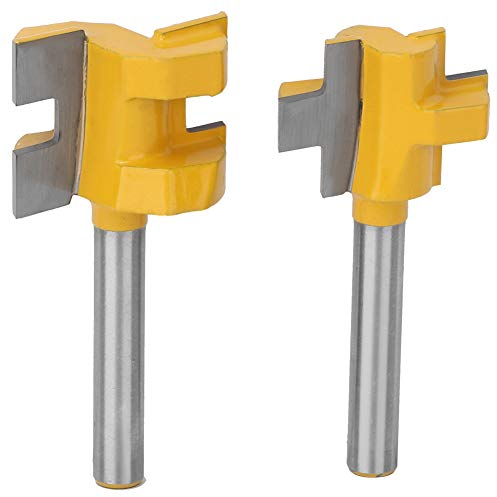 2-teiliges Nut- Und Feder-Set Mit 1/4-Zoll-Schaft, 3 Zähnen, T-Form, Holzfräser, Holzbearbeitungswerkzeug Für MDF, Massivholz, Spanplatten