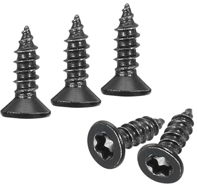QUARKZMAN 40 Stück Flachkopf Torx Schrauben, M3 x 10mm Torx Holzschrauben, 304 Edelstahl Senkkopfschrauben, Selbstschneidend, Passend für T10 Bit, für Holz, Zäune, Terrassen (Schwarz)