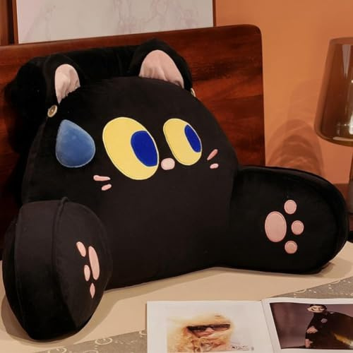 Coussin de lecture Kawaii doux avec housse lavable, coussin de repos avec accoudoirs pour s'asseoir dans le lit, le canapé, se détendre, regarder la télévision, les jeux vidéo, les voitures (taille M,