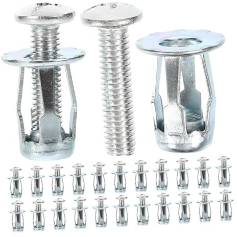 JEWEDECO 25sets Petal Nuts Expansion Nut Insert Fixings for Hollow Walls Galvanized Threaded Inserts Wall for Stability and Easy Installation