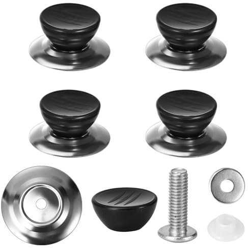 Aruicheng Topfdeckelgriff Topfdeckelknopf Universal Topfdeckel Griff Deckelgriff mit Schrauben Topfdeckel Ersatzknopf Rutschfeste Knöpfe für Küchen