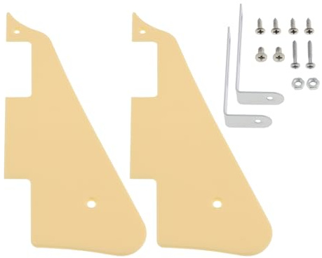 SG Store 2 Sets LP Standard Pickguard Guitar Pick Guard Scratch Plate für E-Gitarre Pickguard Hellgelb mit Montagehalterung