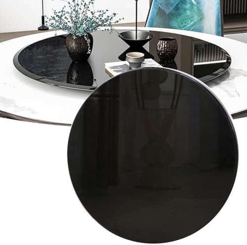 IMUNKT Glasplatte Schwarz Rund Tischplatte Sicherheitsglas 45cm 50cm 60cm 80cm 100cm Rund Gehärtetes Glas Scheibe Bodenplatte, 8mm Dicke(32(80cm))