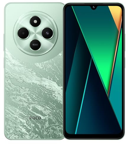 Xiaomi Poco C75 Smartphone 6+128GB No Contract Cell Phone 6.88 Inch Display MediaTek Helio G81 Octa-core Processor 50MP AI Triple Camera 5160mAh Battery NFC Dual SIM Green