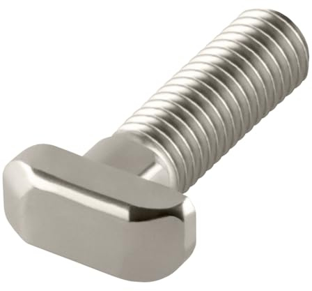 Hammerschrauben, T-Schraube Nut 8, M6, M8 für 40x40 Konstruktionsprofile- Montageprofile (20, vernickelt, M8 x 25)