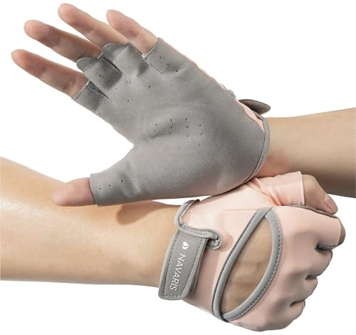 Navaris Gants de Musculation Femme - Gant pour Le Sport - Gymnastique Fitness - Manique de Protection pour Fille - Paire de Maniques Confortables - Rose - Taille M
