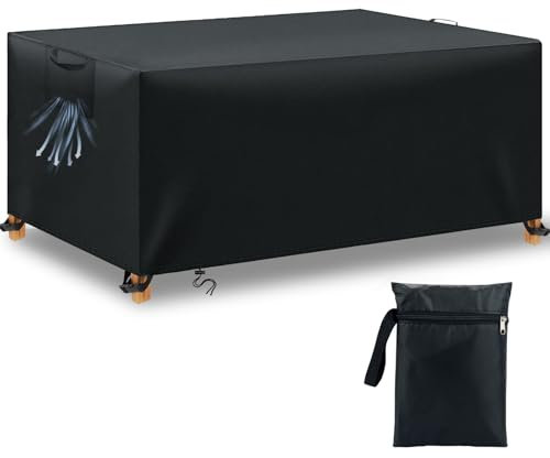 BHFRGAS Garden Furniture Covers Waterproof 420D Oxford Fabric Outdoor Patio Furniture Covers for Rattan Garden Table Chair Sofa，Black（125x63x74cm ）